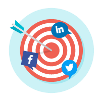 hitting targets with social media, such as Facebook, LinkedIN and Twitter