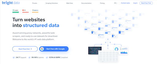 Bright Data's homepage