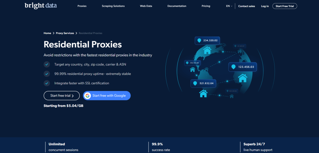 Bright Data's residential proxies