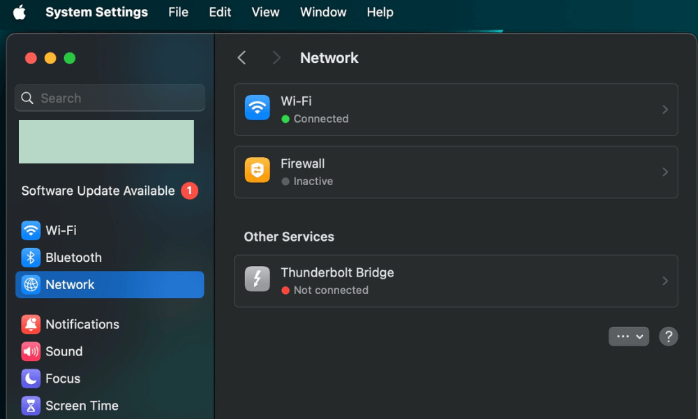 Network settings in macOS 2