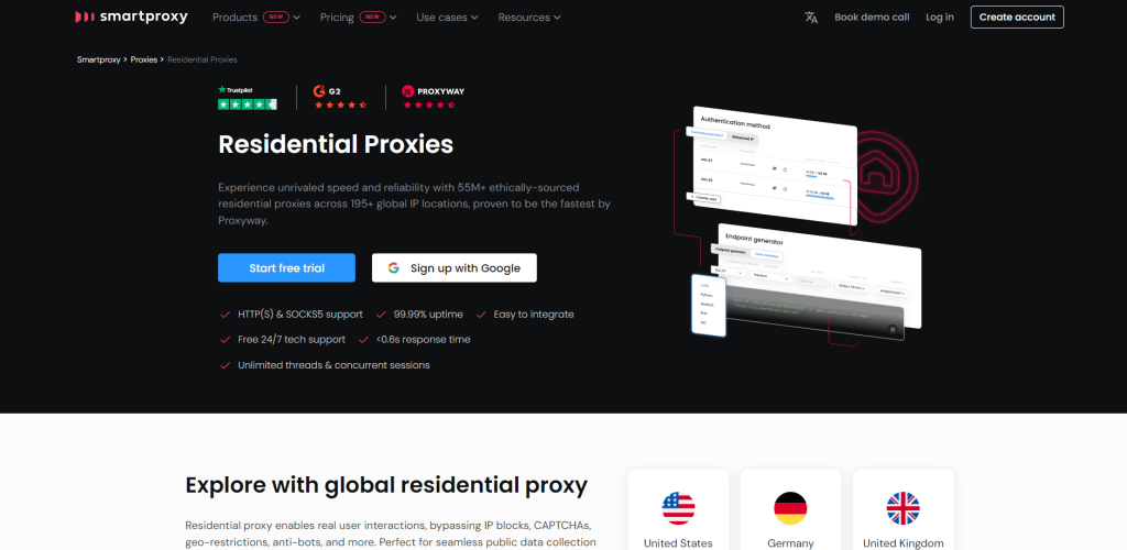 Proxies residenciales de Smartproxy