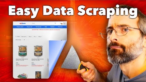 Man showcasing data scraping technique from a website.