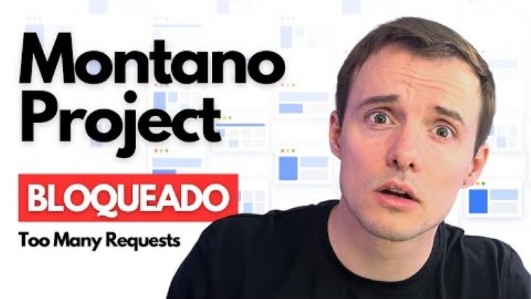 A man with text: Montano Project BLOQUEADO