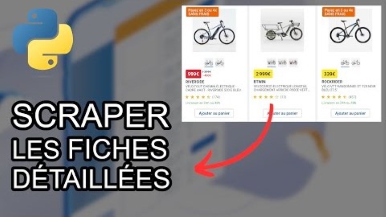 Text with yellow and blue Python logo, bicycle listings.