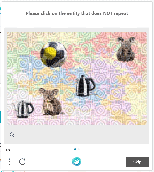 Puzzle CAPTCHA example