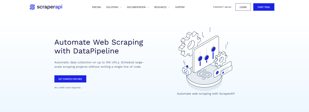 Page de DataPipeline de ScraperAPI