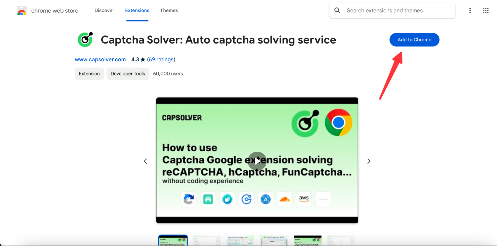 Capsolver add to chrome