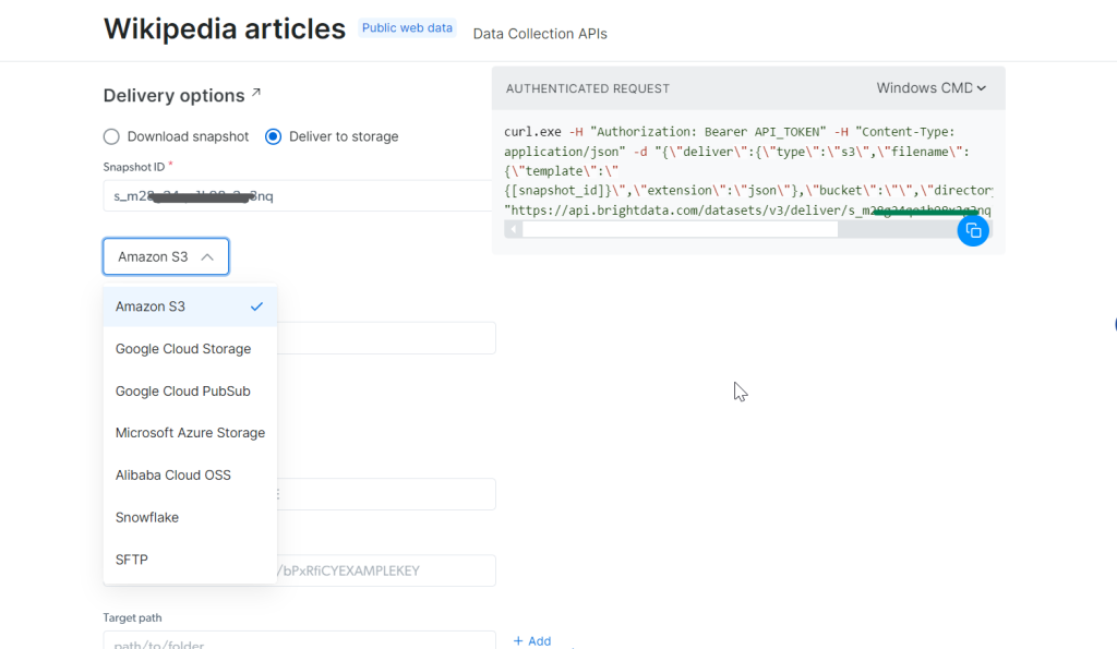 Delivering the data to different storage services