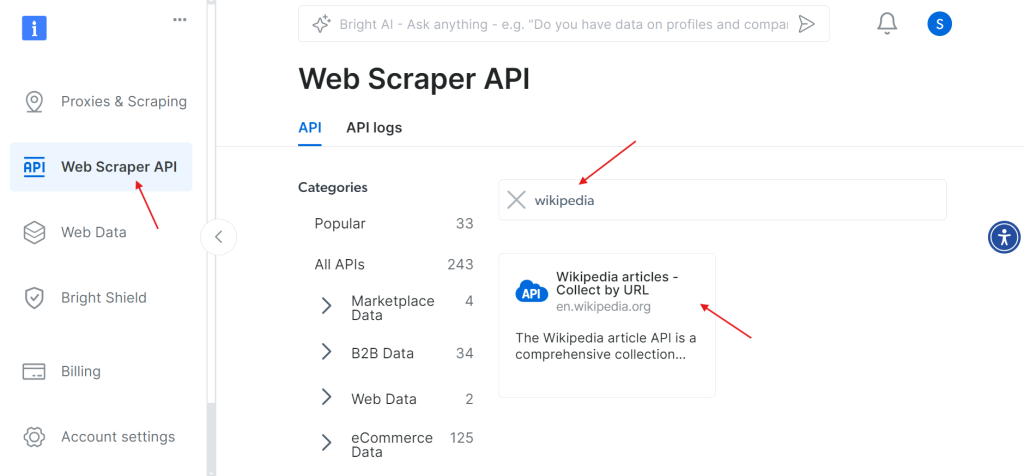 The Wikipedia articles scraper API 