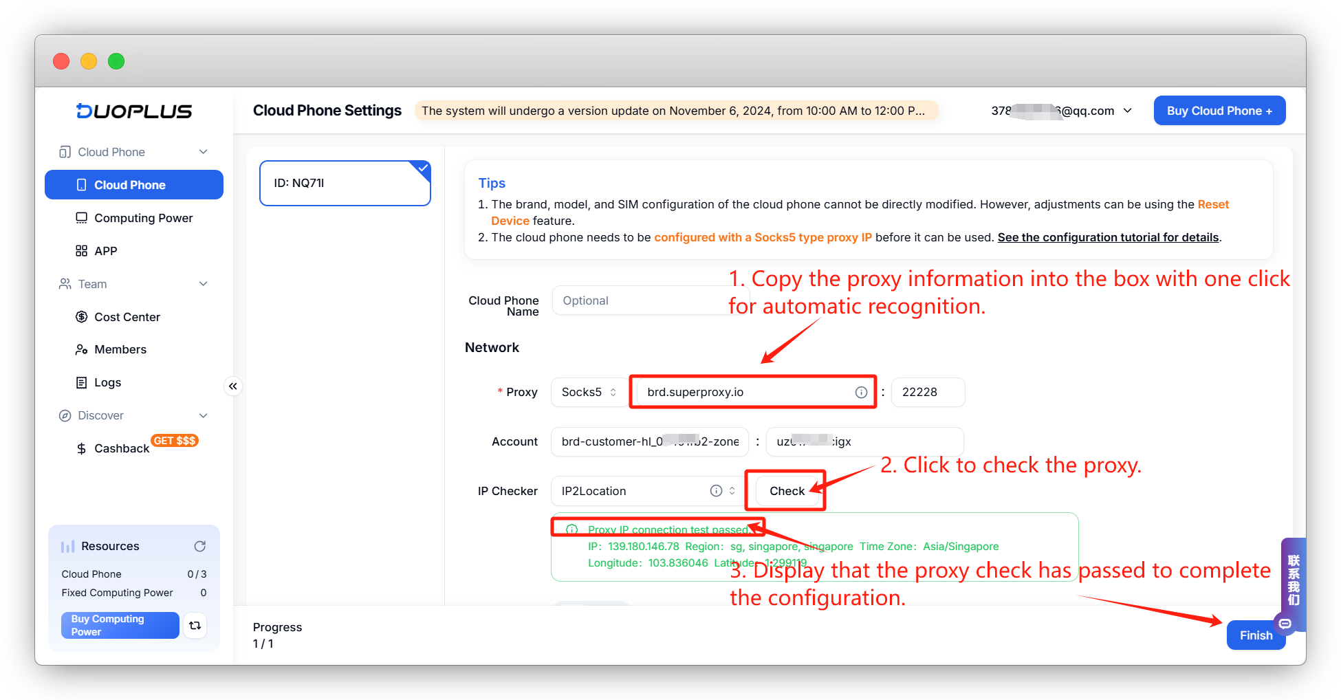 adding the proxy information