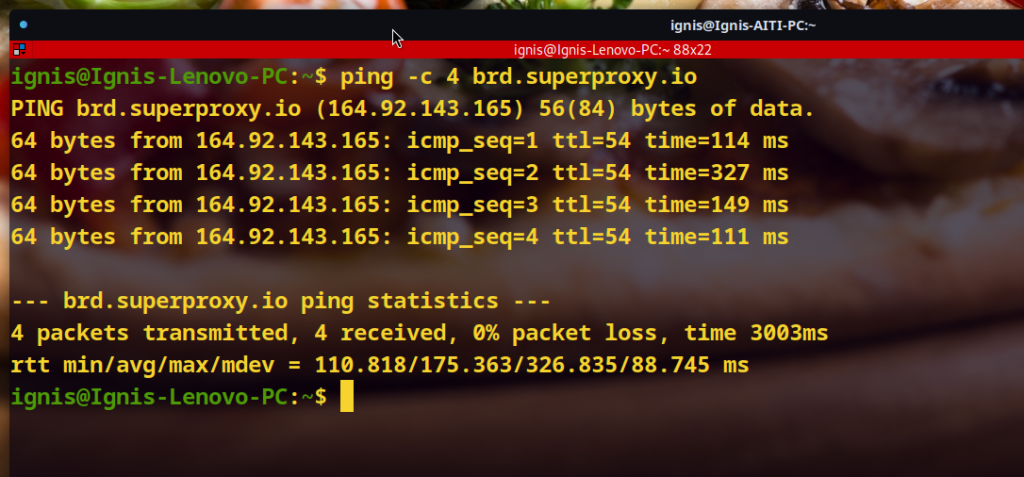 Ping for proxy testing