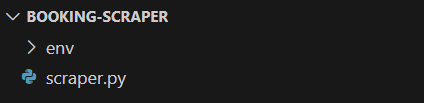 A scraper.py file in the project folder