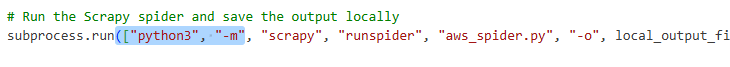 Adding a piece of code in the subprocess.run() function