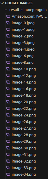 The results folder full of .png files