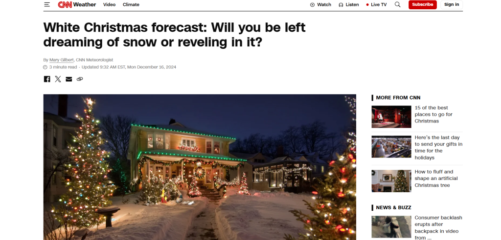 An article on CNN about Christmas