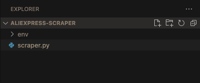 This is how the folder should look like for your AliExpress scraper