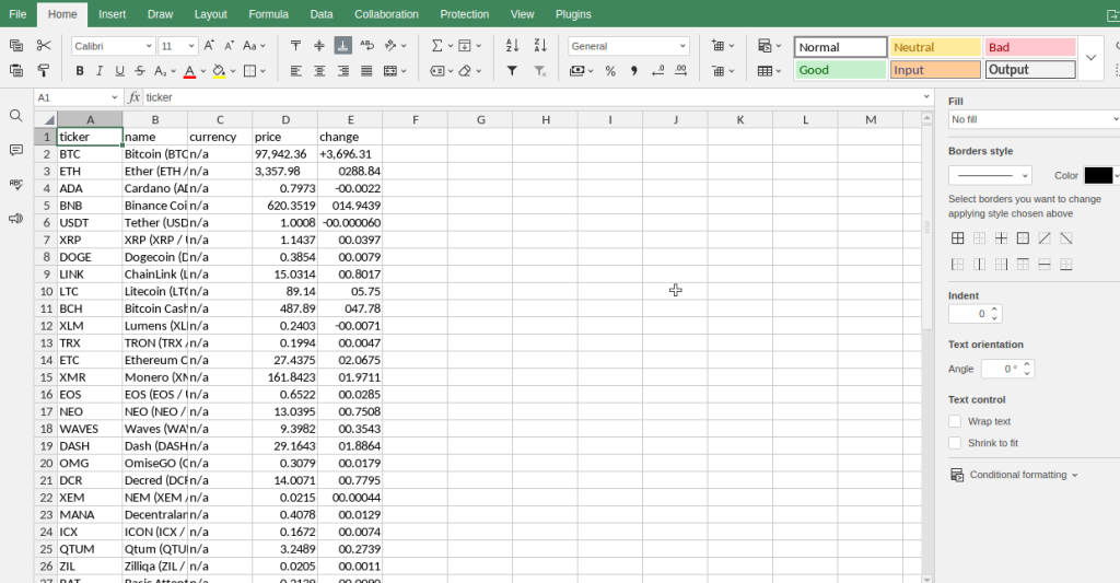 Crypto CSV