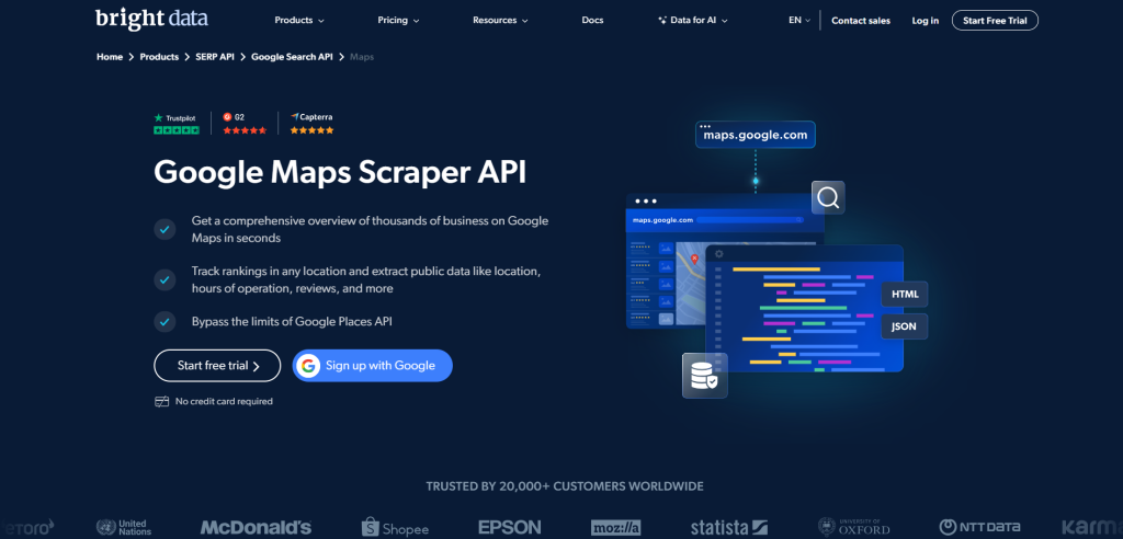 Bright Data's Google Maps Scraper API