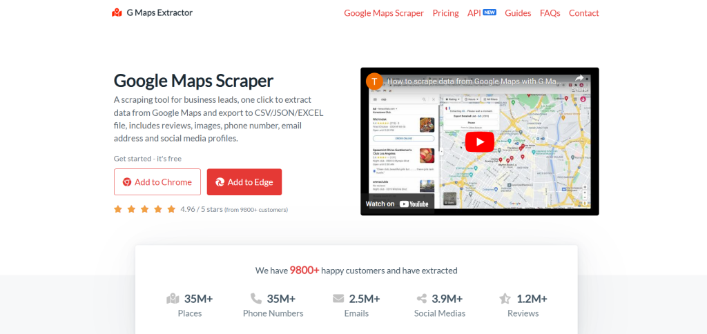 G Maps Extractor website