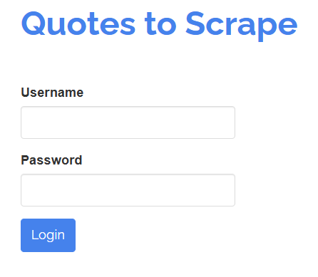 Quotes to Scrape login page