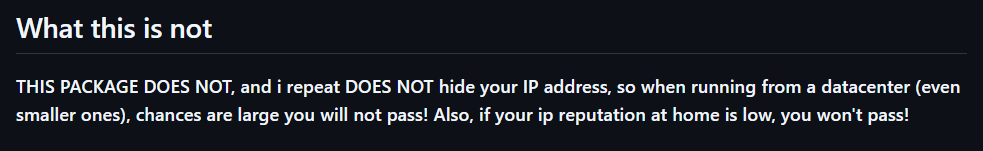 The warning about IP blocks on GitHub